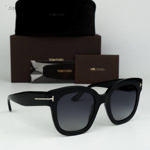 BRAND NEW Tom Ford FT0613/S 01D Black Grey Polar Grad Square Women Sunglasses